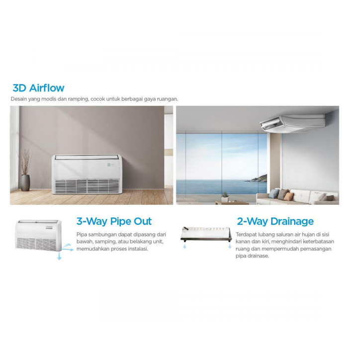 Midea AC Ceiling & Floor Standard 2 PK - MUE-18CRN2